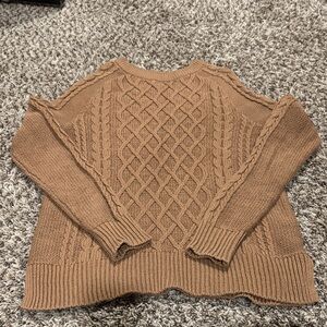 Cozy Cable Knit Women's Sweater in Camel